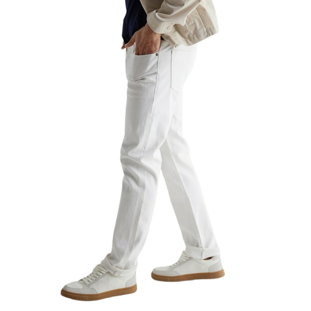Express Selvedge Denim Slim Straight Jeans Mens 28x30 White Cotton Denim - Picture 5 of 13